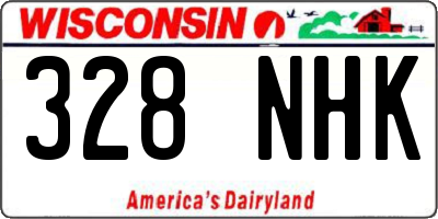 WI license plate 328NHK