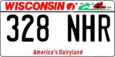 WI license plate 328NHR