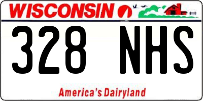 WI license plate 328NHS