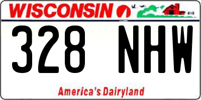WI license plate 328NHW
