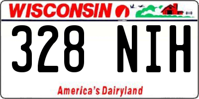WI license plate 328NIH
