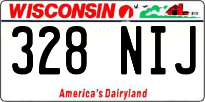 WI license plate 328NIJ
