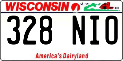 WI license plate 328NIO