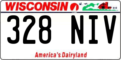 WI license plate 328NIV