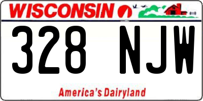 WI license plate 328NJW