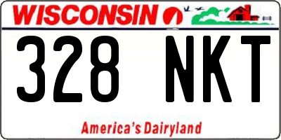 WI license plate 328NKT