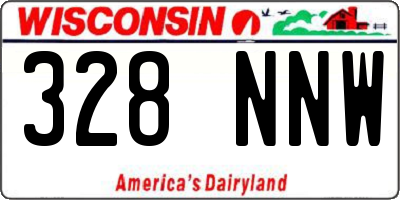 WI license plate 328NNW