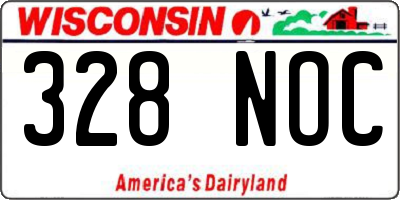 WI license plate 328NOC