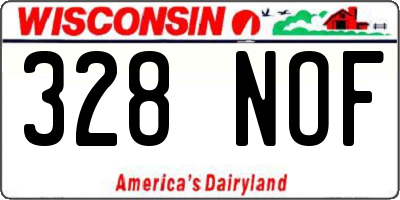 WI license plate 328NOF