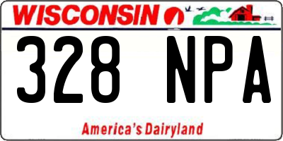 WI license plate 328NPA