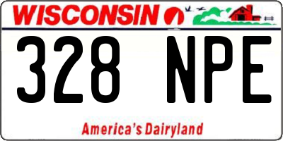 WI license plate 328NPE