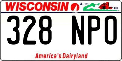 WI license plate 328NPO