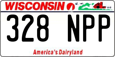 WI license plate 328NPP