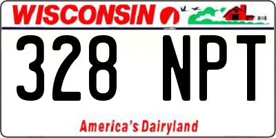 WI license plate 328NPT