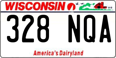 WI license plate 328NQA