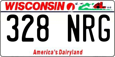 WI license plate 328NRG