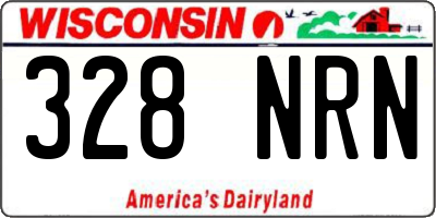 WI license plate 328NRN