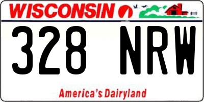 WI license plate 328NRW