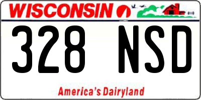 WI license plate 328NSD