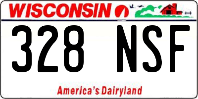 WI license plate 328NSF