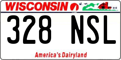 WI license plate 328NSL