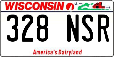 WI license plate 328NSR