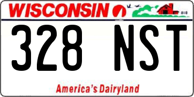 WI license plate 328NST