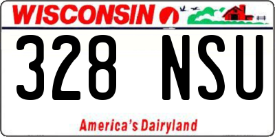 WI license plate 328NSU