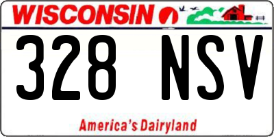 WI license plate 328NSV