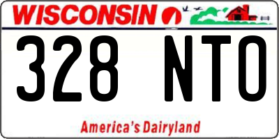 WI license plate 328NTO