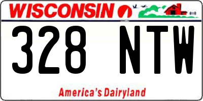 WI license plate 328NTW