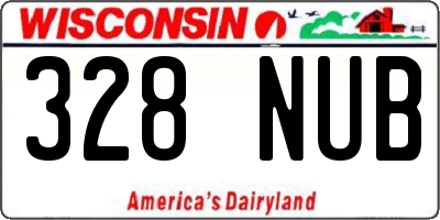 WI license plate 328NUB