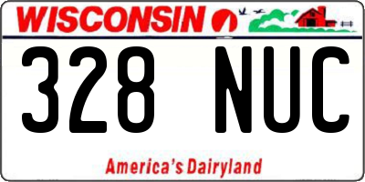 WI license plate 328NUC