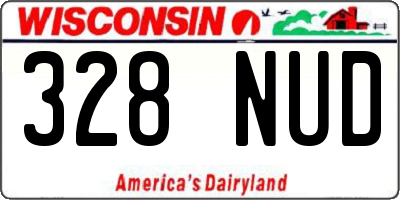 WI license plate 328NUD