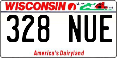 WI license plate 328NUE