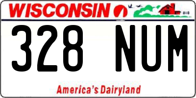 WI license plate 328NUM