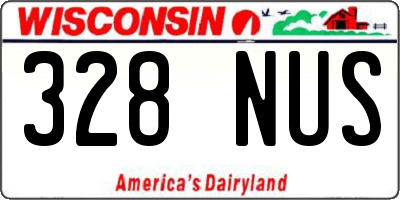 WI license plate 328NUS
