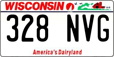 WI license plate 328NVG