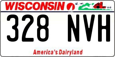 WI license plate 328NVH