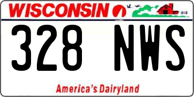 WI license plate 328NWS