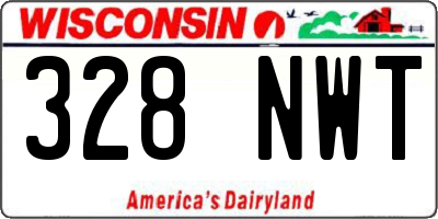 WI license plate 328NWT