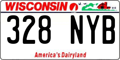 WI license plate 328NYB