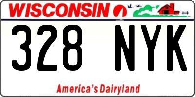 WI license plate 328NYK