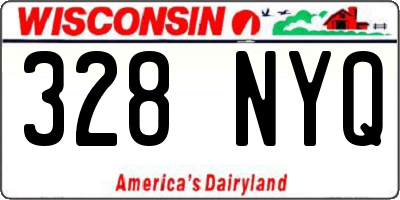 WI license plate 328NYQ