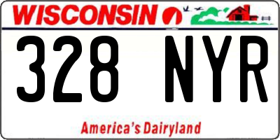 WI license plate 328NYR