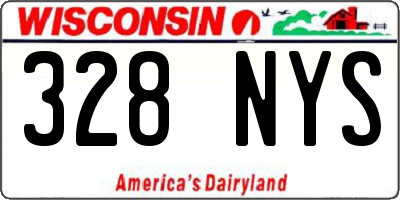 WI license plate 328NYS