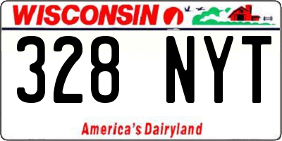 WI license plate 328NYT