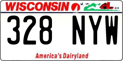WI license plate 328NYW