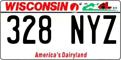 WI license plate 328NYZ