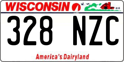 WI license plate 328NZC
